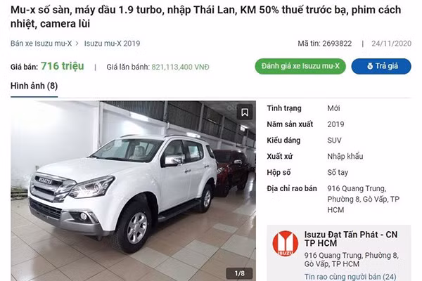Isuzu Mu-X giam toi 130 trieu tai Viet Nam, co thoat e?