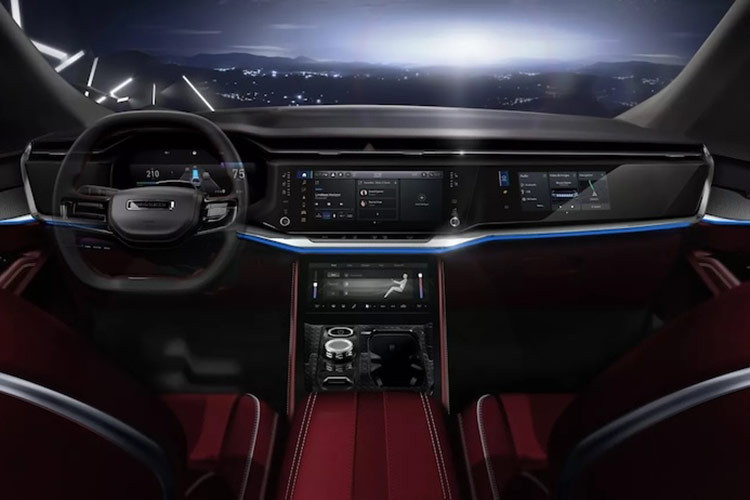 Jeep Wagoneer S 2024 mới chiều dài 4.886mm, rộng 2.123mm và cao 1.645mm, Wagoneer S sẽ chỉ có một cấu hình khi ra mắt. Nó có một động cơ điện duy nhất công suất 600 mã lực và mô-men xoắn 837Nm.