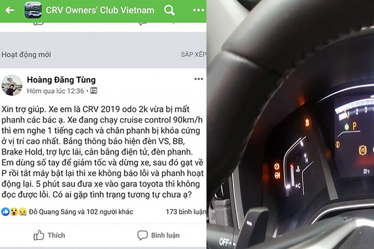 Mới đây, sau thông tin chủ xe ở Quảng Trị phản ánh Honda CR-V 2019 của mình đang lăn bánh bất ngờ bị lỗi bó cứng chân phanh khi chạy xe trên cao tốc với chế độ cruise control, ngay sau đó theo ghi nhận của Kiến Thức đã có thêm một vài trường hợp tương tự ở Hà Nội, Quảng Ninh... khiến nhiều người đang sử dụng xe này vô cùng bất an.