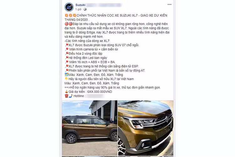 Hiện tại, giá xe Suzuki XL7 2020 vẫn chưa công bố chính thức tại Việt Nam. Tuy nhiên mức giá các đại lý tạm tính để nhận cọc cho xe là khoảng hơn 600 triệu đồng cho duy nhất một phiên bản XL7 số tự động 1.5 AT.