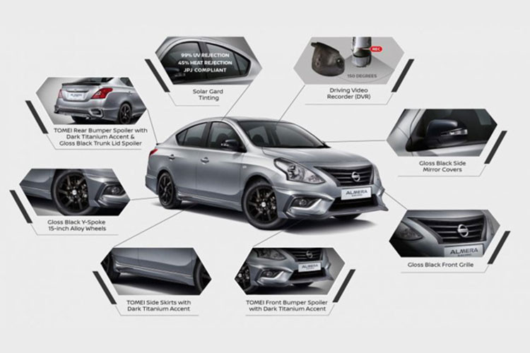 Về an toàn và hỗ trợ lái, mẫu xe sedan giá rẻ này cũng được trang bị một số hệ thống an toàn cơ bản như phanh ABS, BA, EBD,... Camera lùi, và camera hành trình với góc quay lên đến 15 độ.