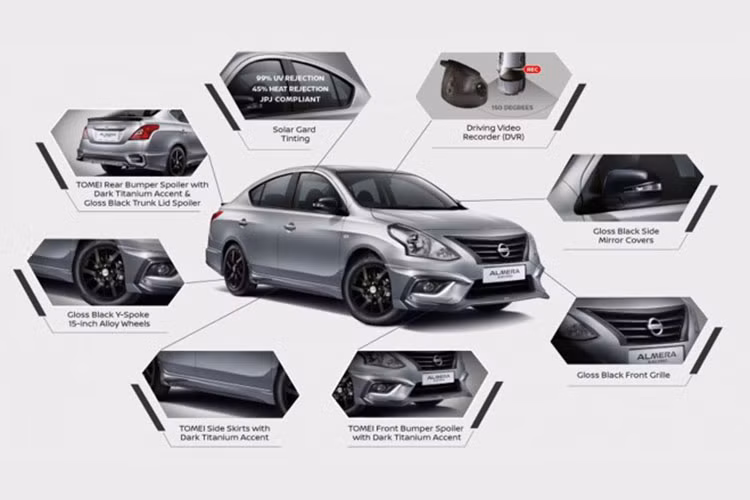 Về an toàn và hỗ trợ lái, mẫu xe sedan giá rẻ này cũng được trang bị một số hệ thống an toàn cơ bản như phanh ABS, BA, EBD,... Camera lùi, và camera hành trình với góc quay lên đến 15 độ.