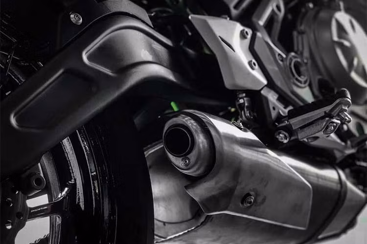 Hệ thống ống xả của xe đặt thấp, đút gầm đặt ngay dưới cỗ máy. Trên phiên bản 2018, xe vẫn là loại 2 xi-lanh DOHC làm mát bằng chất lỏng, phun nhiên liệu điện tử với dung tích 648 cc và công suất tối đa vẫn là 68 mã lực như trên ER-6n. Điểm khác biệt lớn nhất của chiếc xe đó là bổ sung thêm bộ lọc khí thải mới để đạt tiêu chuẩn Euro 4. 