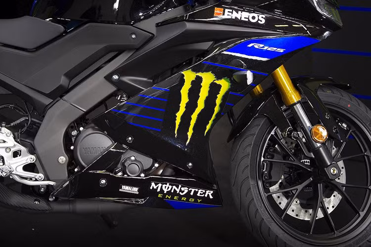 Cũng có dạng hành trình ngược như người anh em tại châu Á, nhưng đường kính ti trong của phuộc của R125 đạt tới 41mm thay vì 37mm. Ngoài ra, phanh trước cũng có heo bắt vào phuộc nhờ pad dọc radial chắc chắn hơn, thay vì pad ngang như R15.