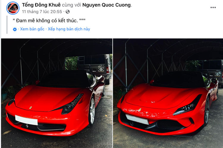 Mới đây, tay chơi xe 9X chia sẻ hình ảnh 2 chiếc siêu xe Ferrari đỏ rực đang có mặt trong garage xe của mình đã nhận được sự quan tâm không nhỏ của giới mê xe trong nước. Lý do là ngoài xe 458 Italia đã quá quen thuộc, chiếc siêu xe Ferrari F8 Tributo là một ẩn số và nhiều người còn đồn rằng chủ nhân McLaren 720S độ N-Largo mới mua.