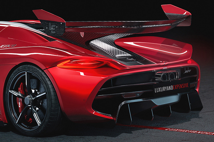 Hãng siêu xe Koenigsegg cũng đã sử dụng rộng rãi vật liệu sợi carbon cho Jesko Red Cherry Edition bao gồm: bộ khuếch tán sau, cánh lướt gió, bộ mâm 20 inch trước/ 21 inch sau, cản trước và hơn thế nữa.