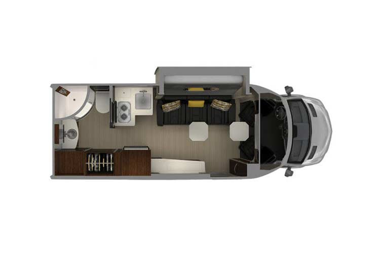 Xe được trang bị động cơ Diesel V6, dung tích 3.0 lít, Turbo, sản sinh công suất tối đa 190 mã lực và mô-men xoắn cực đại 440 Nm. Mức tiêu thụ nhiên liệu trung bình của nhà di động Mercedes-Benz AirStream Interstate Lounge vào khoảng 7,65 km/lít. Các trang bị an toàn trên Mercedes-Benz AirStream Interstate Lounge bao gồm 6 túi khí, hệ thống cảnh báo chệch làn đường, ổn định điện tử, dẫn đường vệ tinh,...