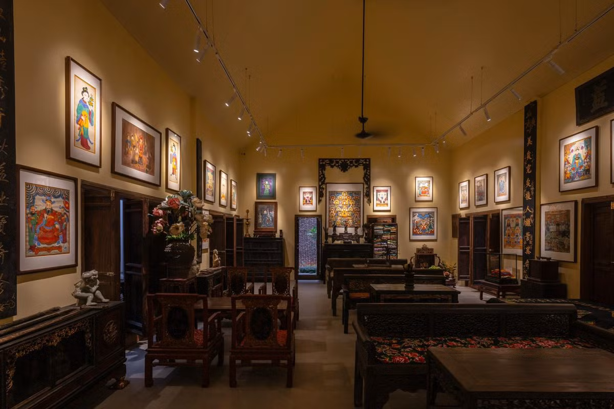 Bảo tàng của nghệ sĩ Xuân Hinh giống như một tác phẩm nghệ thuật đương đại, kết hợp kiến trúc truyền thống Bắc Bộ và sáng tạo trong bài trí không gian. Ảnh: FB Xuân Hinh