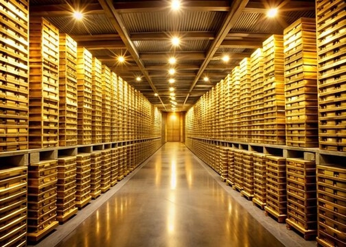 Vàng cất giữ trong kho Fort Knox ở dạng thỏi, hầu hết là vàng nguyên chất, kích thước 18x9x4,5cm. Mỗi thỏi vàng nặng khoảng 1,2kg. Ảnh: Adobe Stock