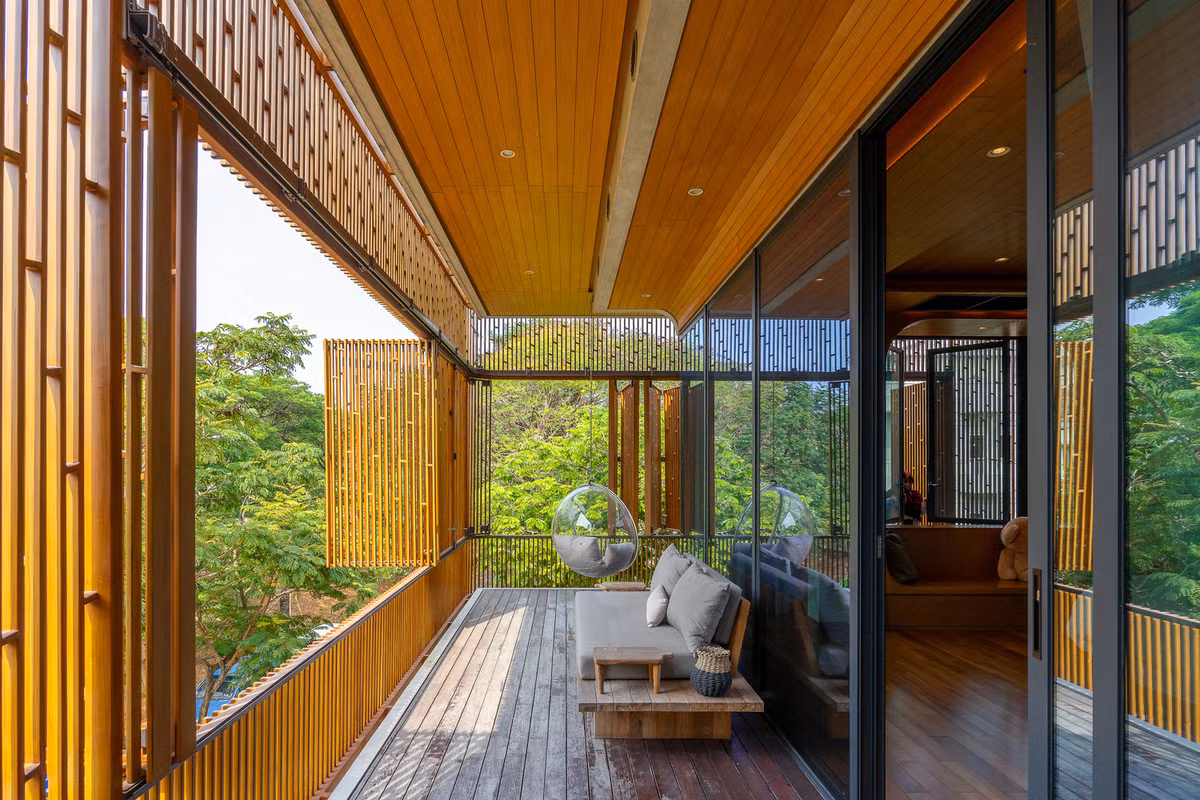 Giải pháp không sử dụng cột giúp không gian kết nối và liền mạch hơn. Ảnh: KIE Arch