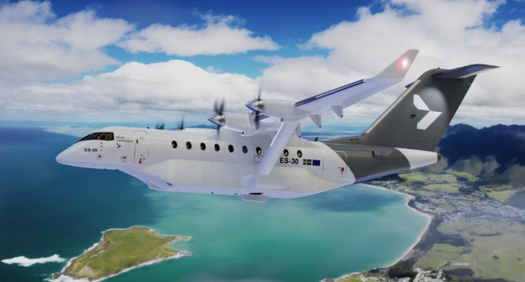 Trước đó, Heart đã hé lộ thiết kế của X1 vào tháng 9/2024. Mẫu máy bay điện được chế tạo theo tỷ lệ tương tự như máy bay thương mại ES-30 mà hãng sẽ sản xuất thương mại trong thời gian tới. Ảnh: Simple Flying