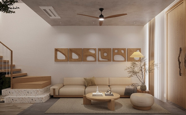 Không gian phòng khách ấm cúng. Ảnh: SBS House