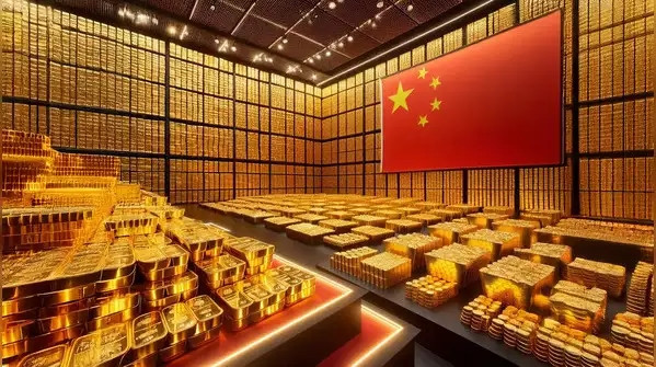 Đứng vị trí thứ 5 là Trung Quốc với 2.264,32 tấn vàng. Lượng vàng dự trữ của Trung Quốc đã tăng hơn 5 lần kể từ đầu những năm 2000, từ khoảng 400 tấn năm 2001. Ảnh: AI