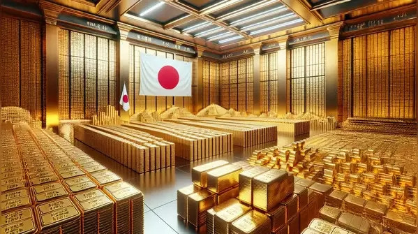 Nhật Bản đứng thứ 8 trong danh sách 10 quốc gia có trữ lượng vàng lớn nhất thế giới với 845,97 tấn. Do trữ lượng trong nước hạn chế, Nhật Bản chủ yếu nhập khẩu vàng. Ảnh: AI