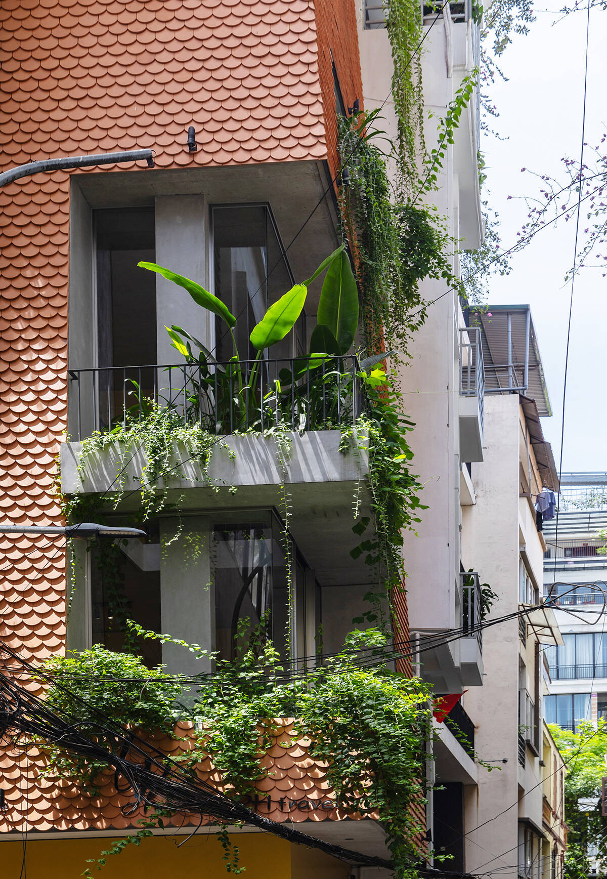 Những ô cửa này thay đổi liên tục theo từng thời điểm trong ngày, giúp xoá nhoà sự lộn xộn bên ngoài, mang đến cảm giác tĩnh lặng và thư giãn. Ảnh: Triệu Chiến