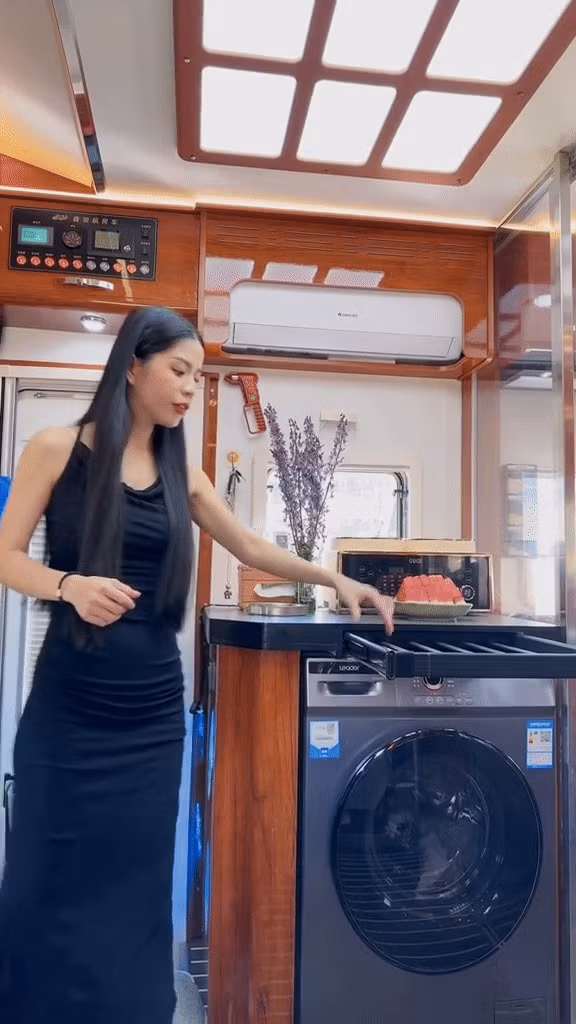 Máy giặt có chức năng làm khô đồ trực tiếp. Ảnh chụp màn hình