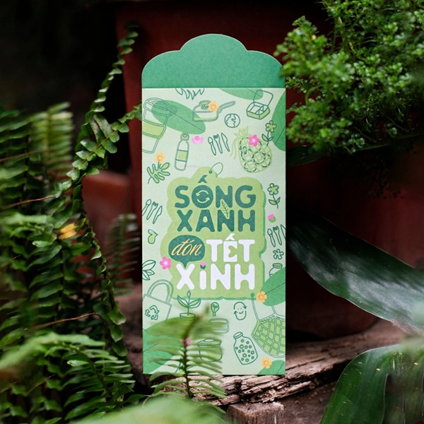 Phong bao lì xì họa tiết Tết theo Ngũ hành (Kim, Mộc, Thủy, Hỏa, Thổ) mang ý nghĩa cầu chúc sự cân bằng, hài hòa, may mắn và thịnh vượng cho người nhận. Ảnh: Facebook