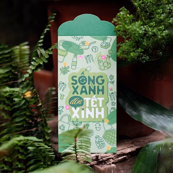 Phong bao lì xì họa tiết Tết theo Ngũ hành (Kim, Mộc, Thủy, Hỏa, Thổ) mang ý nghĩa cầu chúc sự cân bằng, hài hòa, may mắn và thịnh vượng cho người nhận. Ảnh: Facebook