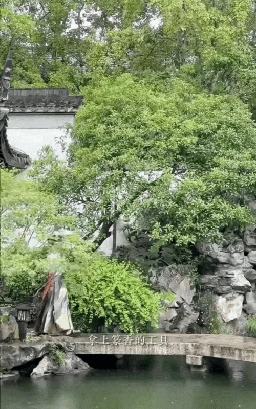 Không gian bên ngoài biệt thự rất rộng, sân vườn trồng nhiều cây xanh. Ảnh chụp màn hình