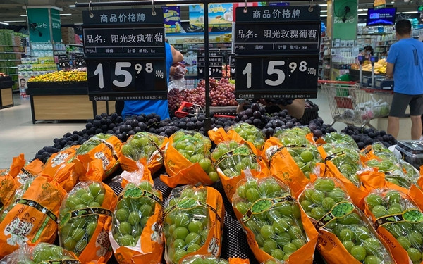 Theo khảo sát của các chuyên gia từ Viện nghiên cứu cây ăn quả Trịnh Châu thuộc Viện Khoa học nông nghiệp Trung Quốc, giá nho sữa lao dốc chủ yếu do diện tích trồng tăng vọt, chất lượng sản phẩm không đồng đều và thiếu các tiêu chuẩn. Ảnh: Tin tức Bắc Kinh