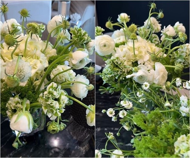 Đỗ Thị Hà thường xuyên mua hoa trang trí không gian sống. Ảnh chụp màn hình