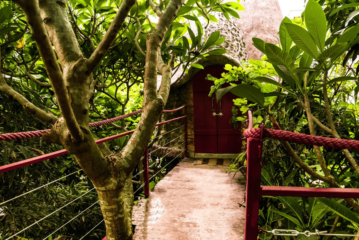 Quần thể nhà độc đáo được xây dựng cách đây hơn 20 năm, trên khu đất rộng 2.000m2 gồm 5 khu vực chính: 5 ngôi nhà trên cây, một nhà thủy cung, ba nhà vườn và một nhà sàn. Ảnh: FB Đào Anh Khánh Tree House