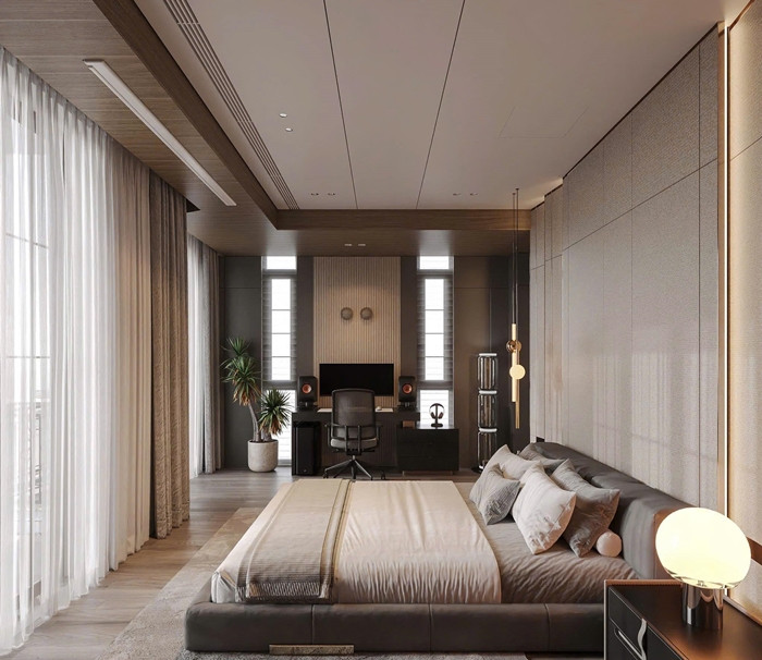 Phòng ngủ ngập tràn ánh sáng. Ảnh: FB Đoàn Văn Hậu