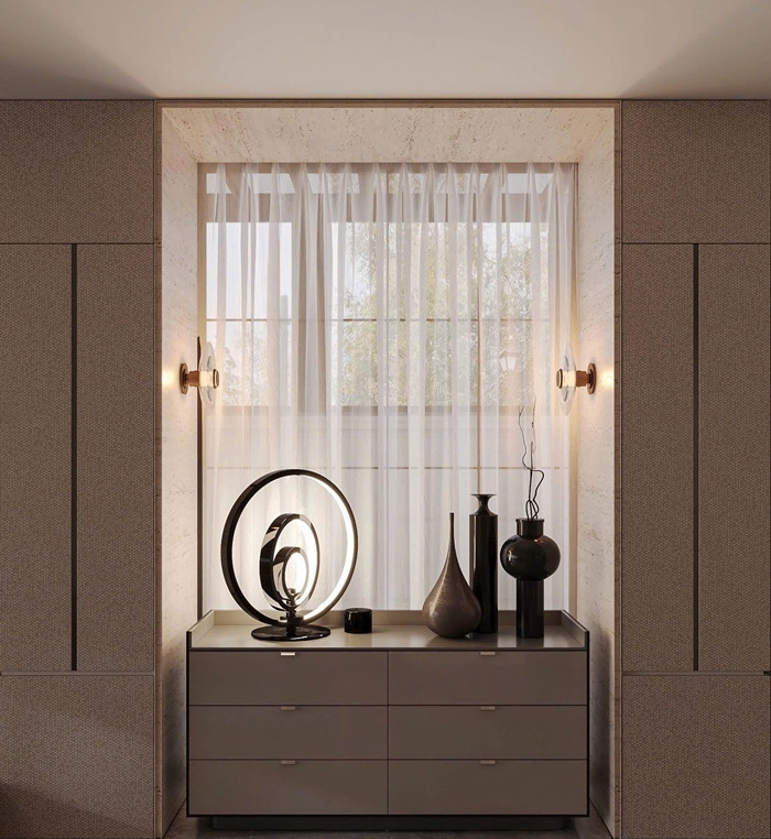 Vợ chồng Đoàn Văn Hậu - Doãn Hải My chọn vật liệu cao cấp như đá cẩm thạch, gỗ tự nhiên và kim loại. Ảnh: FB Đoàn Văn Hậu