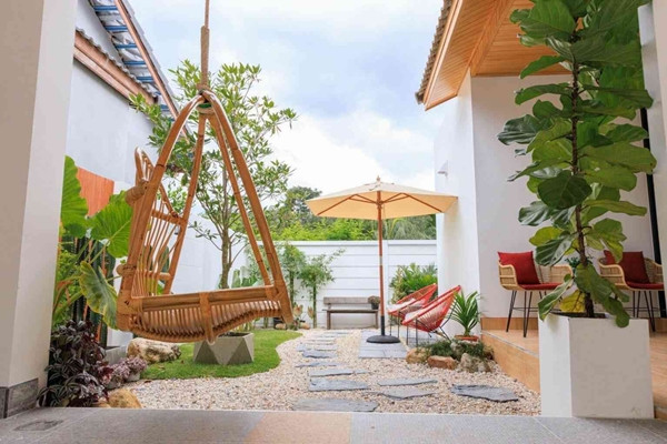 Khu vườn mang đến cảm giác dễ chịu như trong khu resort. Ảnh: Thesmartlocal