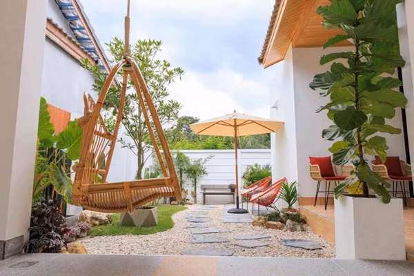 Khu vườn mang đến cảm giác dễ chịu như trong khu resort. Ảnh: Thesmartlocal