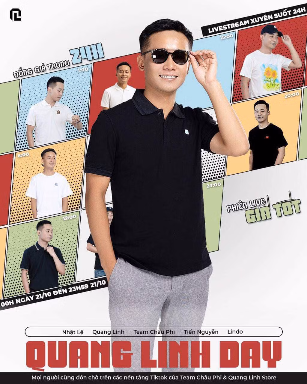 Bên cạnh đó, Quang Linh Vlogs còn có một thương hiệu thời trang riêng, có mặt tại một số quốc gia như Việt Nam, Hàn Quốc, Nhật Bản,...Ảnh: FBNV