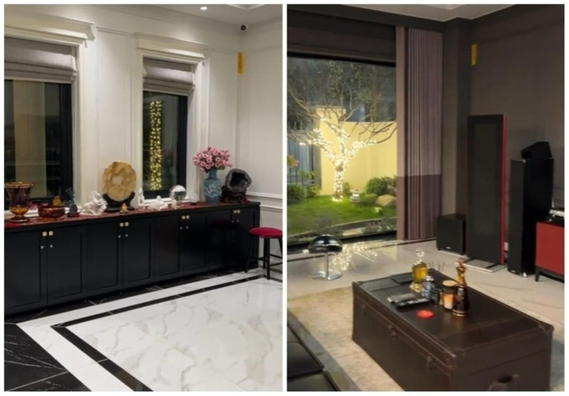 Qua một vài góc quay, có thể thấy biệt thự của Á hậu Huyền My trang trí theo phong cách hiện đại với tông màu trắng chủ đạo. Ảnh Tiktok Rossoneri184
