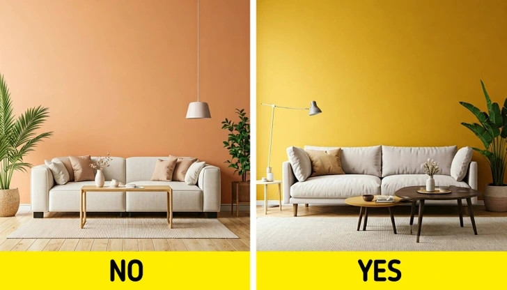 Một số sắc thái của màu đào có thể mang lại cảm giác lỗi thời. Khi đó, màu ngọc đậm hoặc vàng mù tạt sẽ tăng thêm sự thú vị cho không gian. Ảnh: Brightsisde