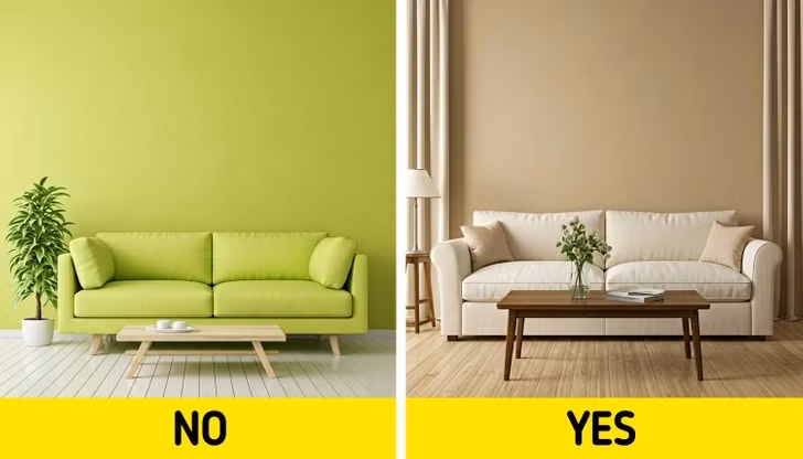 Màu xanh chanh có thể gây chói mắt và không hài hòa với các màu sắc khác trong nhà. Các chuyên gia cho rằng, màu be sẽ tăng thêm sự ấm áp và giúp không gian trở nên hấp dẫn. Ảnh: Brightsisde