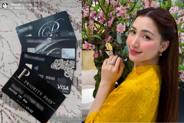 Chưa hết, Hòa Minzy từng khiến cộng đồng mạng bất ngờ khi chia sẻ cô có tới 4 chiếc thẻ đen ngân hàng, chỉ dành cho giới nhà giàu. Ảnh: FBNV