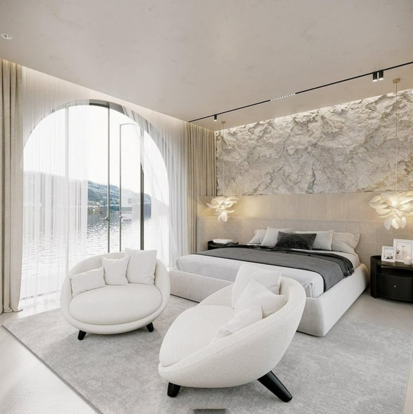 Phòng ngủ có view hồ thoáng mát. Ảnh: FBNV