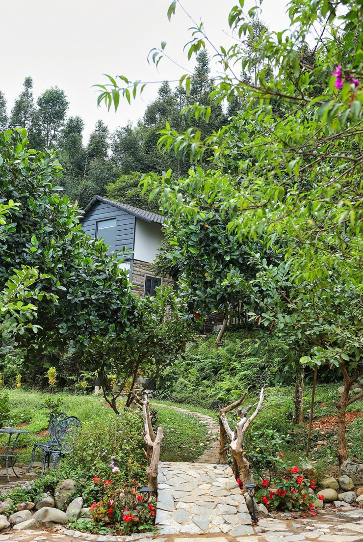 Lối vào từng khu nhà được chăm chút với những tiểu cảnh đẹp mắt. Ảnh: FBNV