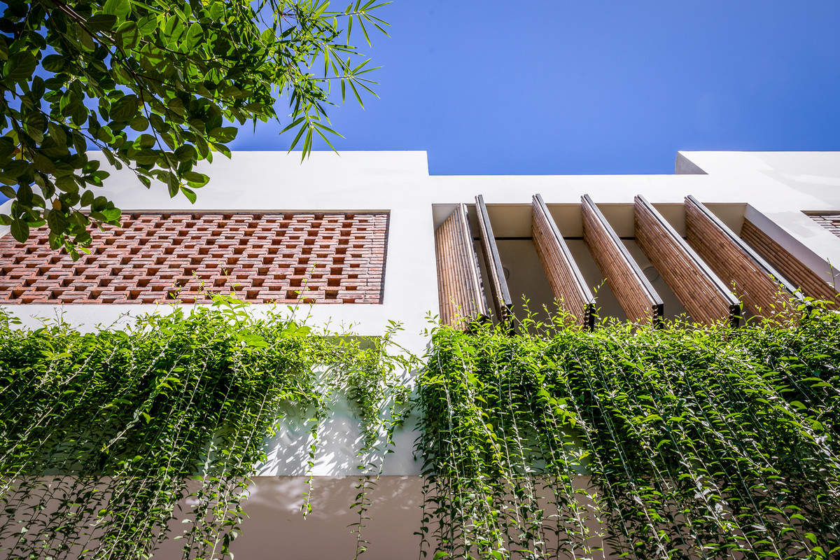 Ngoài ra còn có khu vườn lớn nằm song song với khu vực làm việc và vuông góc với không gian sinh hoạt. Ảnh: Minq Bui