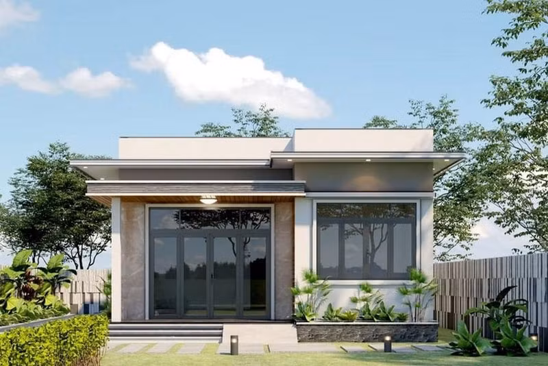 Nhà cấp 4 mái bằng thường xây trên những khu đất có diện tích hạn chế hoặc muốn tận dụng tối đa không gian trên mái. Ảnh: Shome