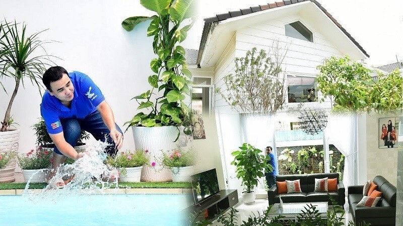 Biệt thự của MC Quyền Linh rộng 500m2 màu trắng chủ đạo, thiết kế theo phong cách châu Âu. Ảnh: Vietnamnet