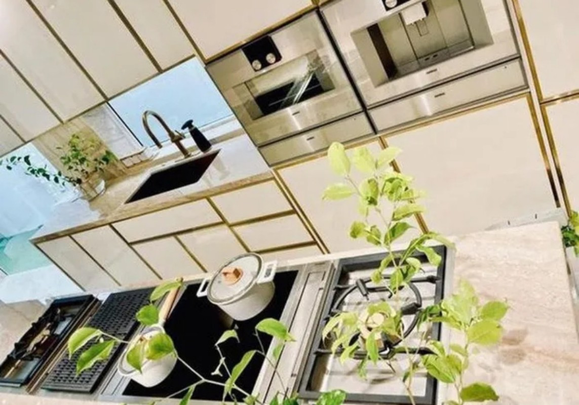 Phần nội thất trong nhà đều nhập từ Châu Âu với công nghệ hỗ trợ sinh hoạt như hệ thống đèn, bếp, toilet tự động... Ảnh: FBNV