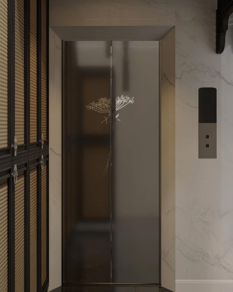 Thang máy thiết kế tối giản. Ảnh: FBNV