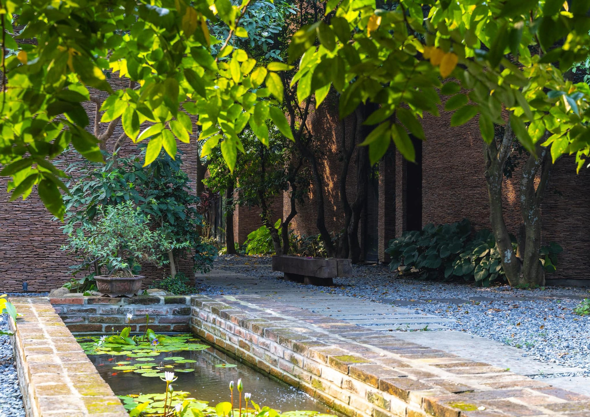 Bao quanh ngôi nhà là vườn cây ăn quả hơn 50 năm tuổi, tạo không gian xanh mát. Ảnh: FB Xuân Hinh