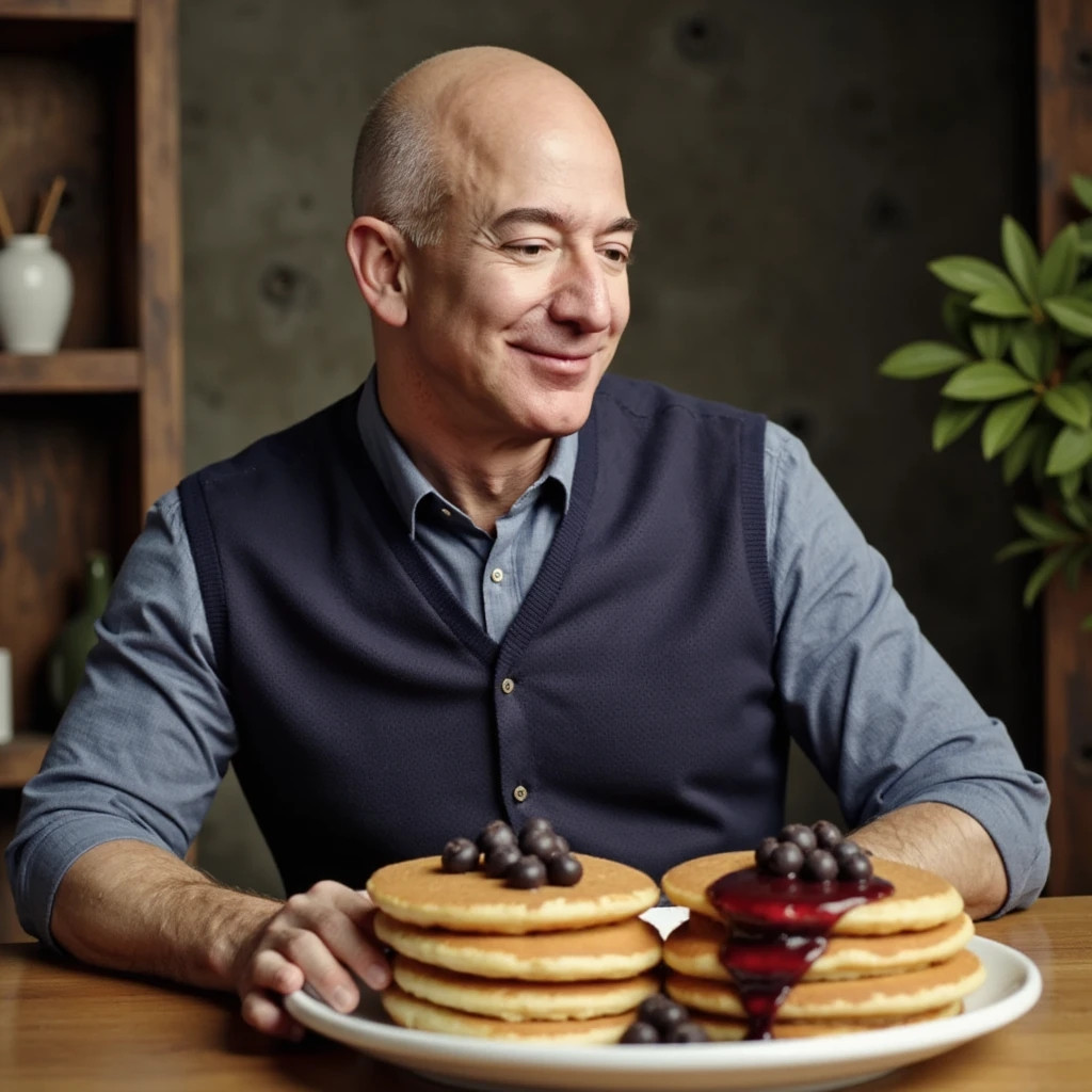Trong khi đó, tỷ phú Jeff Bezos thích có một bữa sáng lành mạnh mỗi ngày. Bạn gái Lauren Sanchez của nhà sáng lập Amazon làm pancake mỗi bữa sáng. Ảnh: Routines