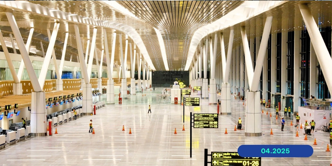  Nhà ga T3 gồm 1 tầng hầm và 4 tầng nổi, tổng diện tích sàn xây dựng khoảng 112.500m2. Ảnh: VTV