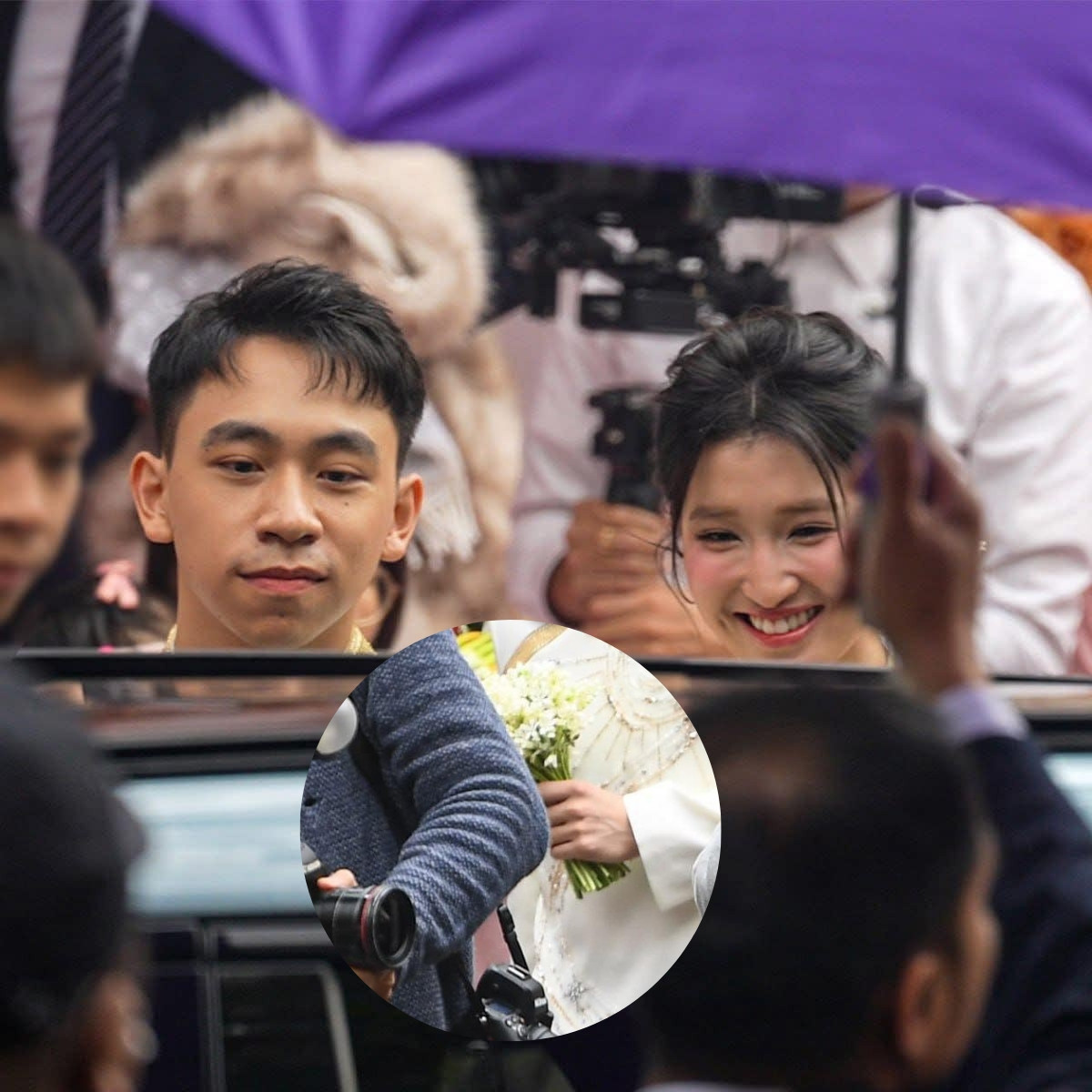 Bó bó hoa cưới của Á hậu Phương Nhi được kết từ hoa linh lan và hoa sao trắng Nhật Bản. Ảnh: Saostar