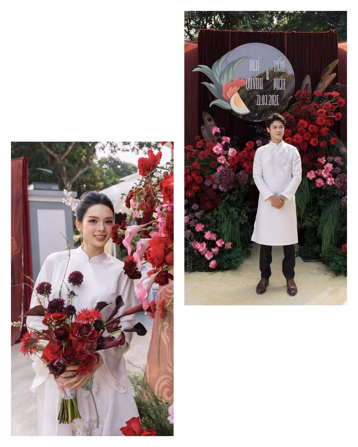 Vừa qua, diễn viên Quỳnh Lương tổ chức lễ ăn hỏi với bạn trai Tiến Phát tại quê nhà Phú Thọ sau 2 năm yêu nhau. Ảnh: FB Quỳnh Lương