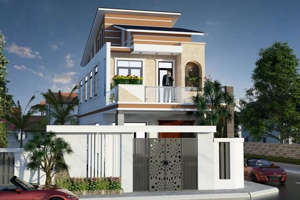  Nhà mái lệch 2 tầng kết hợp giữa kiến trúc độc đáo và phong cách trẻ trung, hiện đại. Với thiết kế mái lệch bất đối xứng, ngôi nhà nổi bật về mặt thẩm mỹ và có khả năng thoát nước hiệu quả. Ảnh: SBShouse