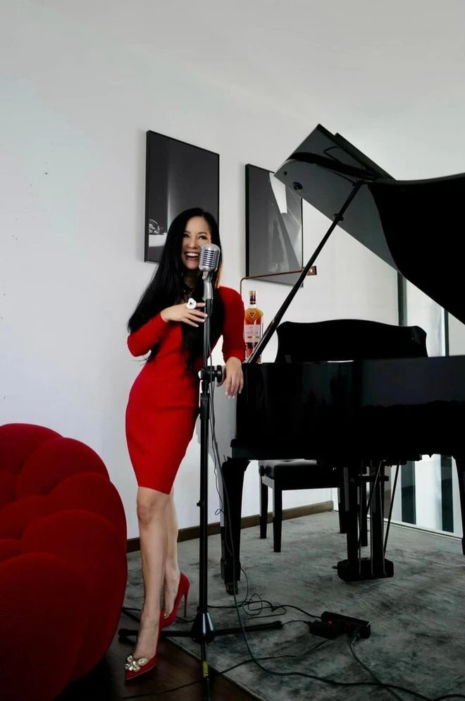 Hồng Nhung là một trong những diva hàng đầu tại Việt Nam. Nữ ca sĩ cùng hai con sống trong căn penthouse thuộc một chung cư cao cấp thuộc khu Thảo Điền (TP Thủ Đức). Ảnh: FBNV