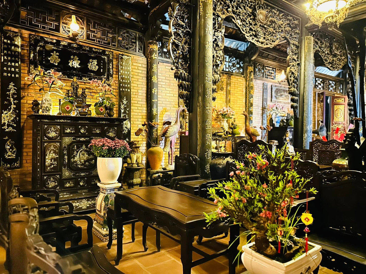 Các không gian trong nhà đều mang nét hoài cổ, gần gũi thiên nhiên. Ảnh: FB Hoàng Minh Bùi